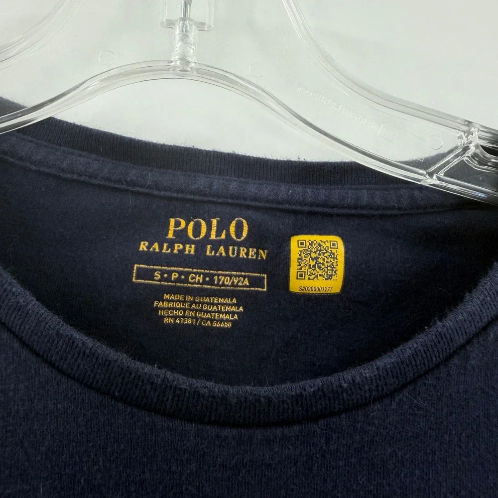 Polo Ralph Lauren Mens Big Pony T-Shirt Navy Blue Big Logo Crew Neck Small